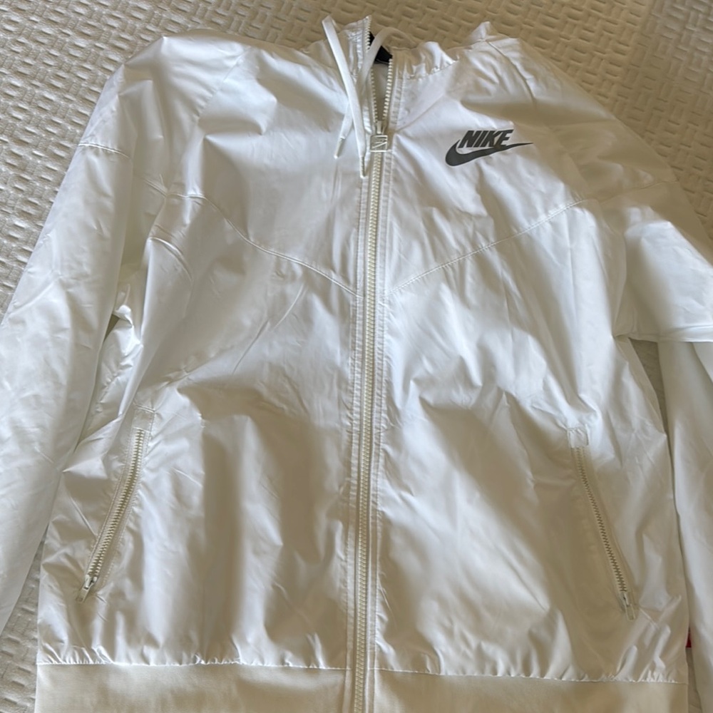 Nike White Windbreaker Jacket